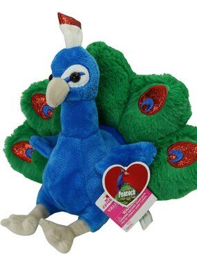 Way to Celebrate Peacock Plush Stuffed Animal Toy Walmart Valentines Glitter